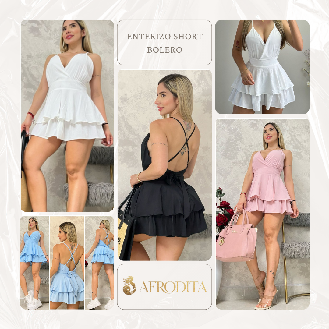 Vestido con falda de volantes + Cintura ajustable + Cuello en V + Escote en la espalda - SOLO HOY 40% OFF